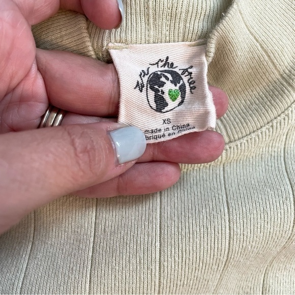 We The Free Sleeveless Mock Neck Oversized Light Green Cotton Tank Top Size XS - Picture 2 of 8